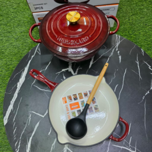 ✴️ 3 pcs Set Enamel Cast iron cooking pots*